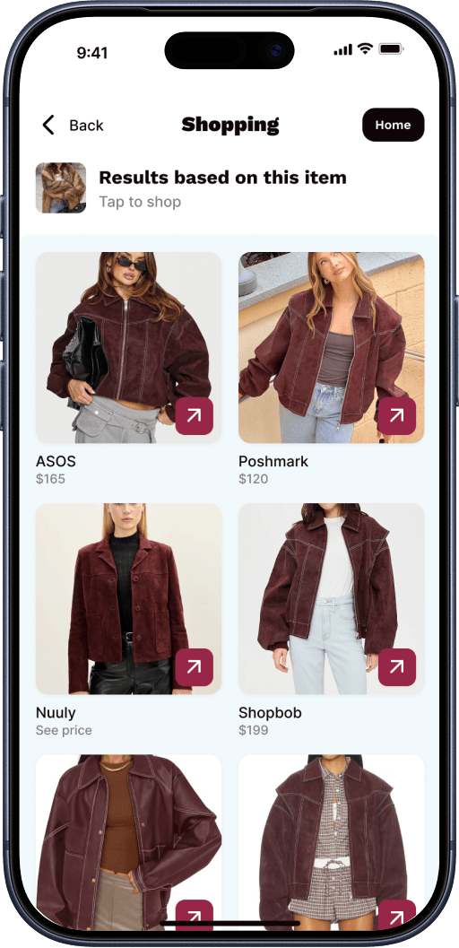 Shop results example in FiFi app